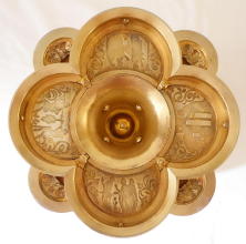 Ornate French antique solid silver gilt Gothic Chapel Set